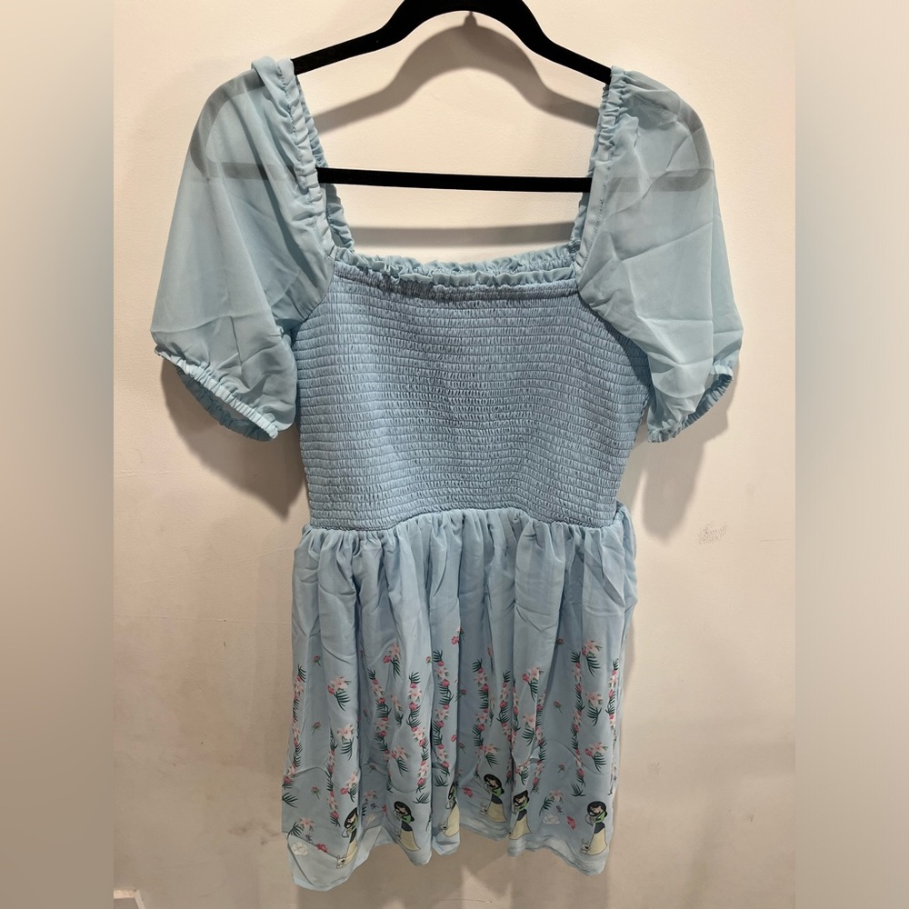 Disney Princess Mulan Puff Sleeve Smock Dress - Picture 3 of 10